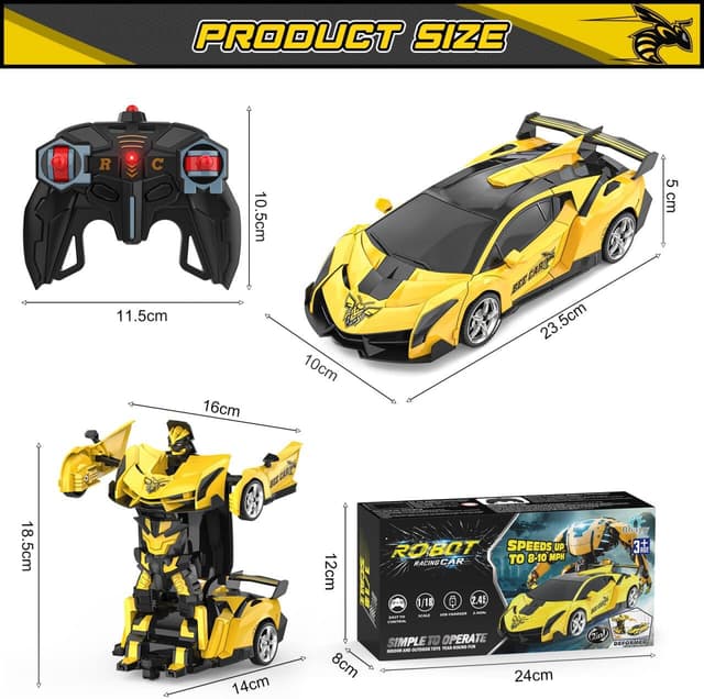 Detalle de Mieryd Macchina telecomandata 2 in 1 trasforma Bee in robot e auto 2,4 GHz