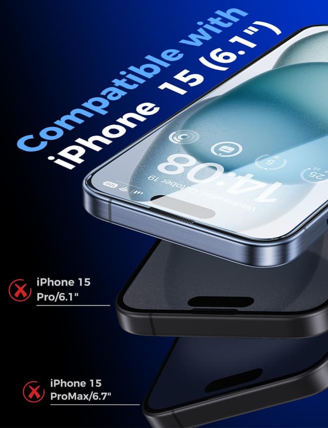 Detalle 2 de MAGIC JOHN iPhone 15 screen protector 2-pack