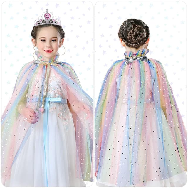 Thumbnail 4 de ACWOO Prinzessin Umhang Mädchen 75 cm 🎀