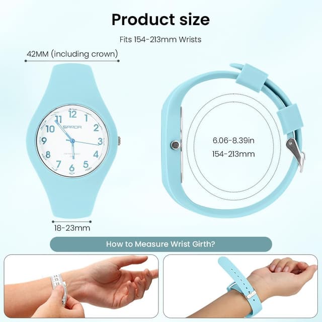 Detalle 2 de AOOSU Damen Analog Quarz Uhr mit Silikonband – sportlich, schlicht & alltagstauglich