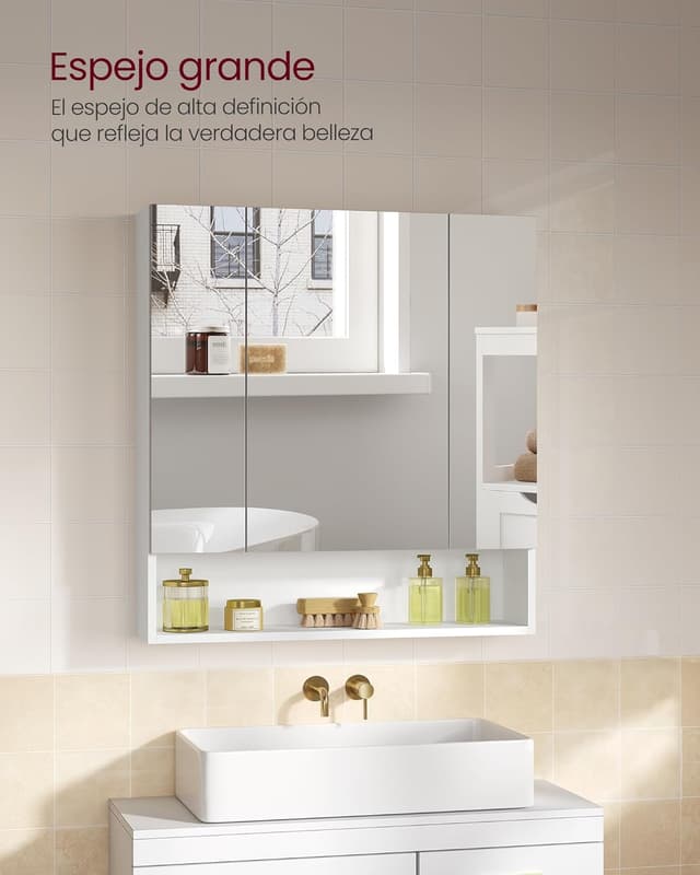 Detalle 2 de VASAGLE Kailyn Armario Baño Gris Paloma