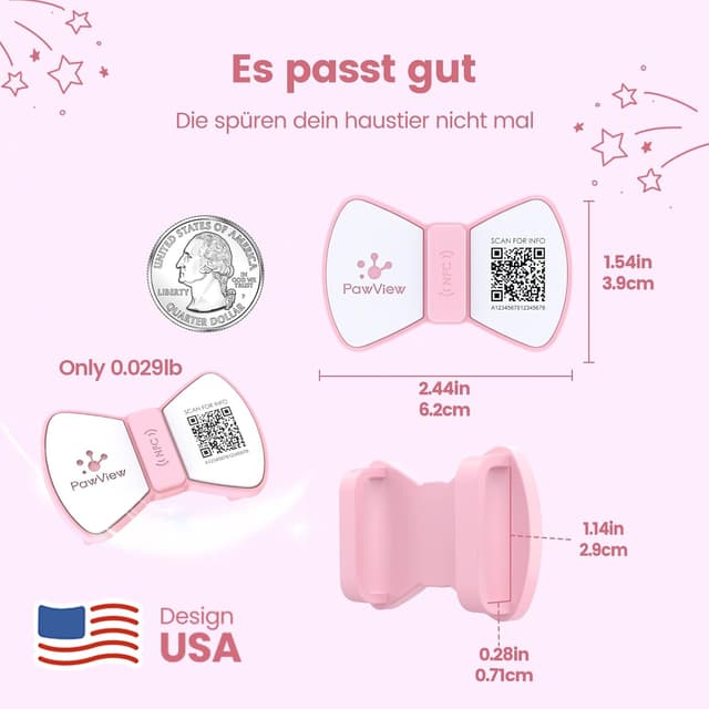 Detalle de PawView personalisierte QR-Code & NFC Silikon-Hundemarke wasserdicht – geräuschloser Klickverschluss