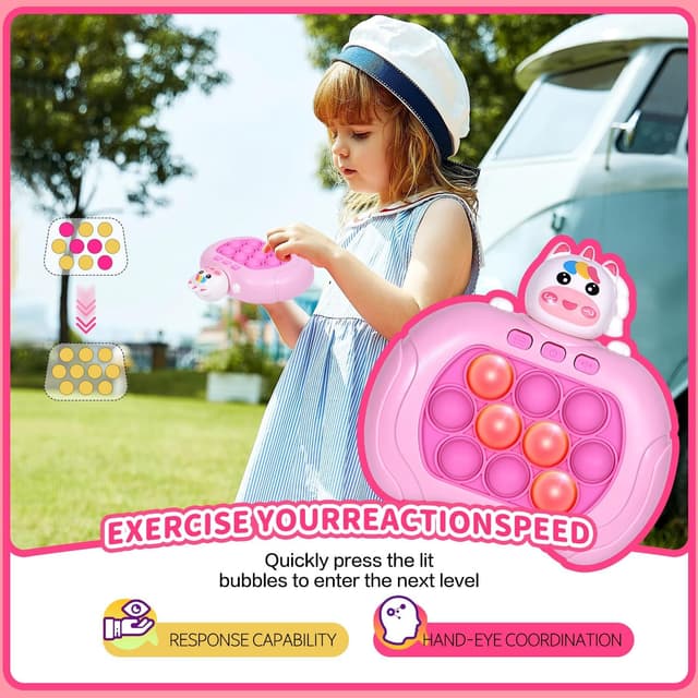 Detalle 2 de Quick Push Game Fidget Toys Pro – Mini Handheld Bubble-Pop-Spiel mit 4 Modi und 999 Levels