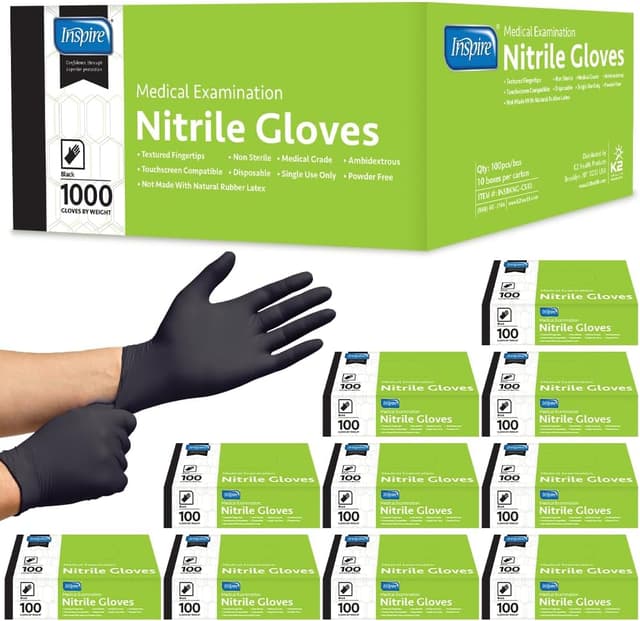Imagen de Inspire Black Nitrile Gloves 4.5 mil en OfertitasTOP