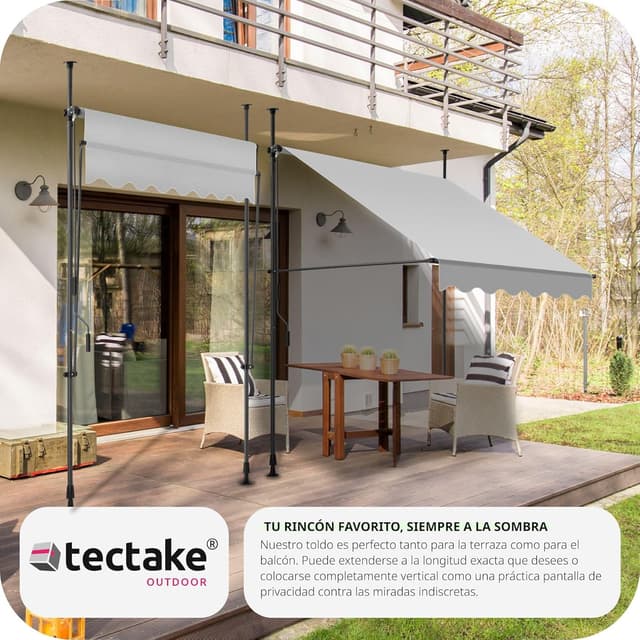 Thumbnail 6 de tectake® Toldo Terraza Manual 150cm, Resistente UV y Agua ☀