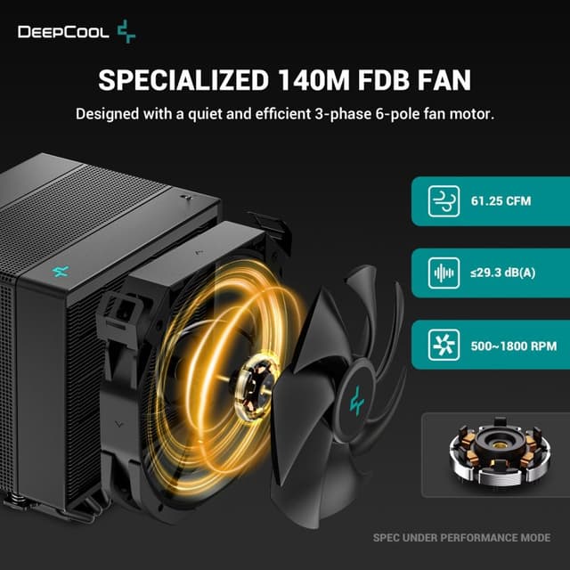 Detalle 2 de DeepCool ASSASSIN 4S ventilador CPU 140 mm negro 🖥