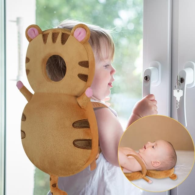 Detalle de Vicloon Protezione per la testa del bambino in tigre marrone: cuscino di sicurezza regolabile