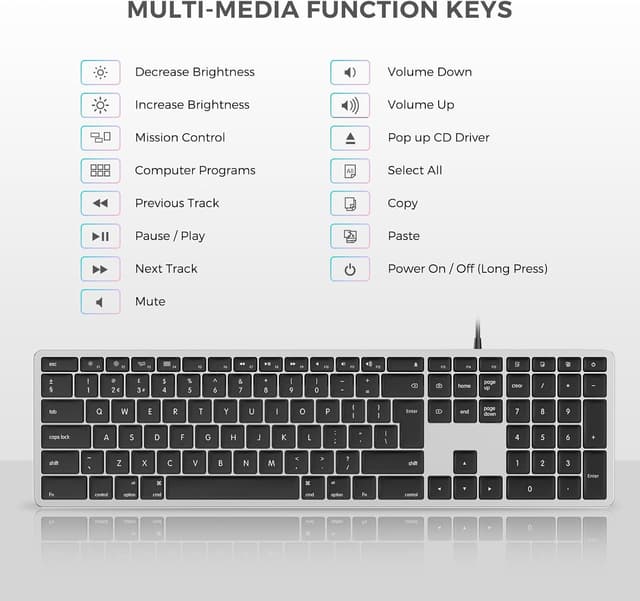 Thumbnail 4 de Seenda JP208 Slim Wired Keyboard with Numeric Pad ⌨
