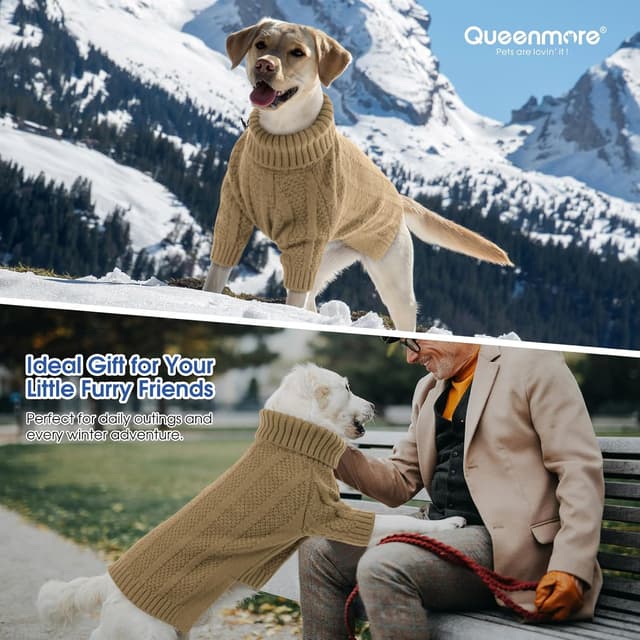 Thumbnail 4 de Queenmore XL Dog Sweater XL warm turtleneck for retriever