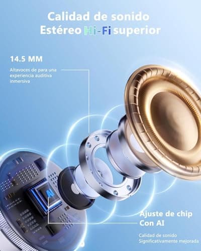 Detalle de Paekole Auriculares Inalámbricos Bluetooth 6.1 Open Ear con clip, 40H y micrófono ENC (IPX7)