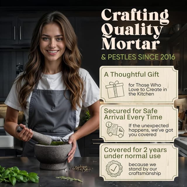 Thumbnail 6 de ChefSofi 6 Inch Granite Mortar and Pestle