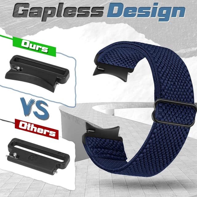 Detalle de Yunshare Elastic Watch Straps (Stretch Nylon Solo Loop) for Samsung Galaxy Watch 7/6/5/4 – 40–47mm