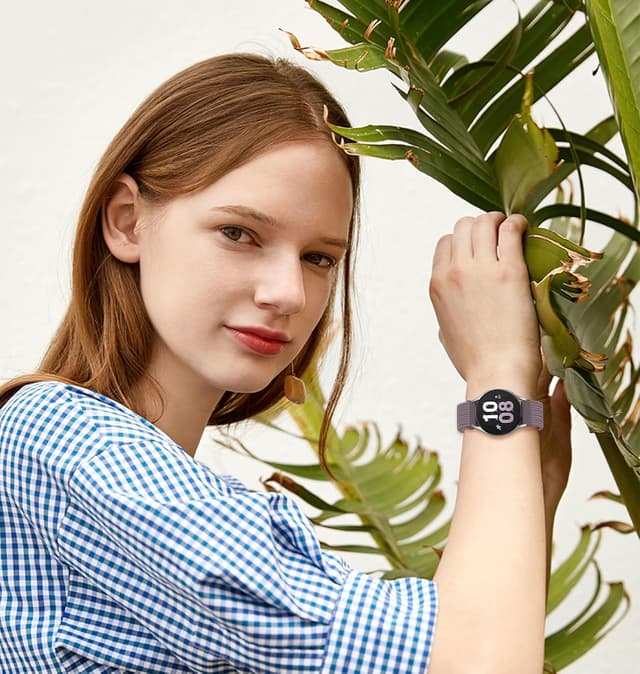 Detalle de Cinturino in nylon intrecciato 20 mm chinbersky per Samsung Galaxy Watch 4/5/6/7 (compatibile anche Watch3, Active2 e Classic)