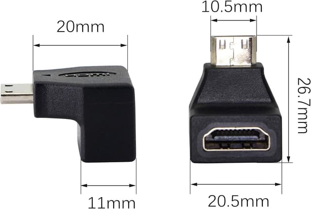 Detalle de Mini HDMI adapter 4K 1080P right angle, 2 pack