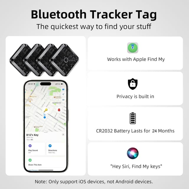 Thumbnail 5 de Smart Traceur Tag Key Finder Lot de 4 IP67