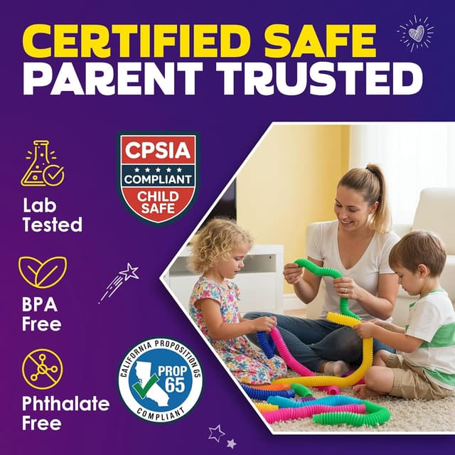 Thumbnail 3 de Nutty Toys Pop Tubes Large 8-Pack sensory toy