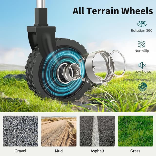 Detalle de reakoo faltbarer Bollerwagen mit teleskopischem Griff, XXL, 150 kg Tragfähigkeit – schwarz