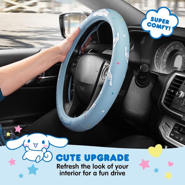 Detalle de Sanrio Hello Kitty and Friends Cinnamoroll Blue Car Steering Wheel Cover (Universal Fit)