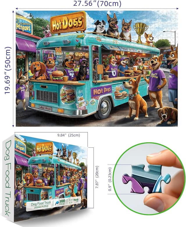 Detalle 2 de Blueforest 1000-piece Cartoon Dogs Puzzle 🧩