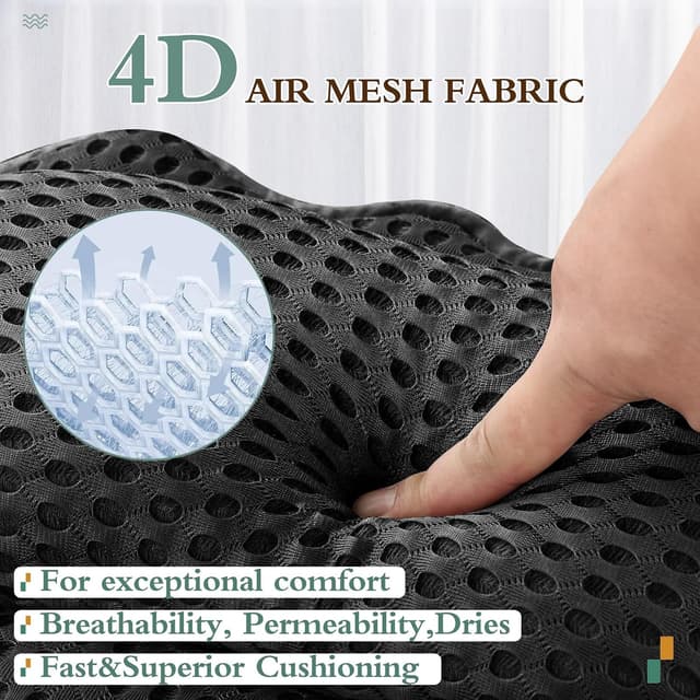 Detalle de RUVINCE ergonomic luxury bath pillow with 6 suction cups for head, neck, shoulders and back (black)