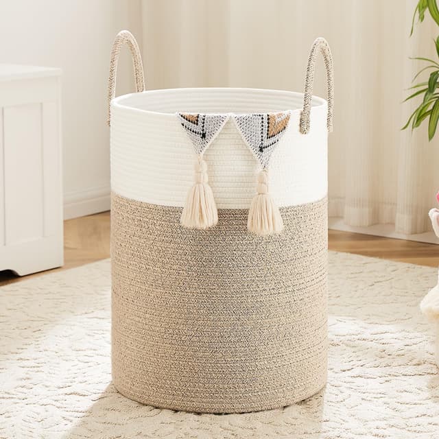 Detalle de Artfeel 60L Cotton Rope Laundry Basket