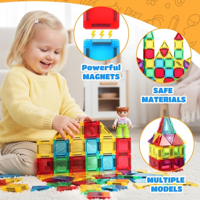 Detalle de GAGAKU Travel Mini Magnetic Tiles 50PCS