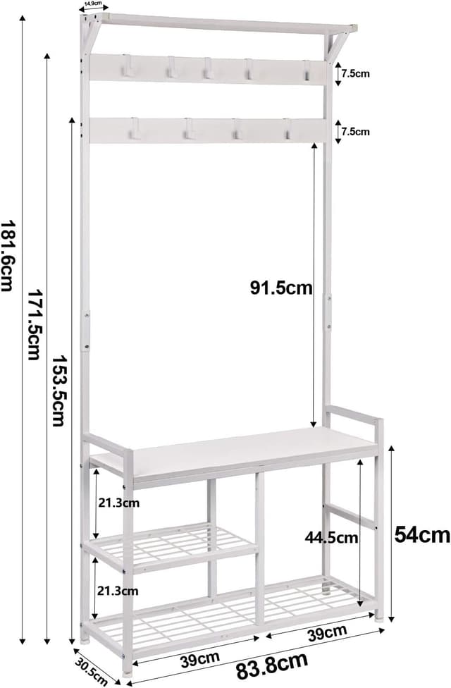 Detalle de Leader Accessories Hallway Coat Stand 33" white
