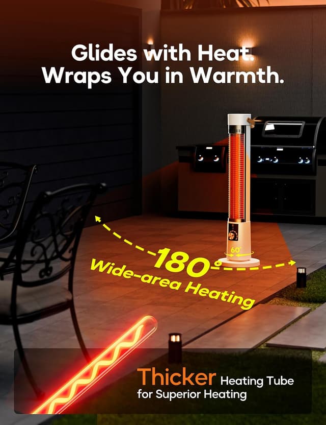 Thumbnail 1 de Patio Heater 1500W Infrared Electric 32.2" 🏠