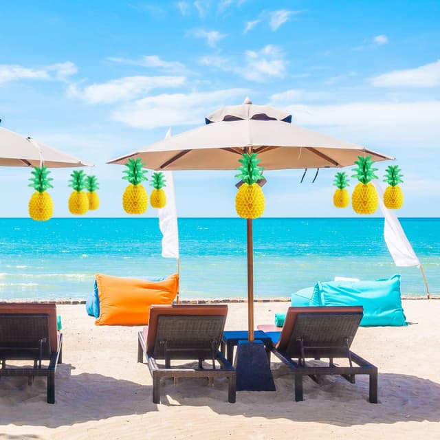 Detalle de Lot de 6 centres de table en papier de soie en forme d’ananas, 35,6 cm