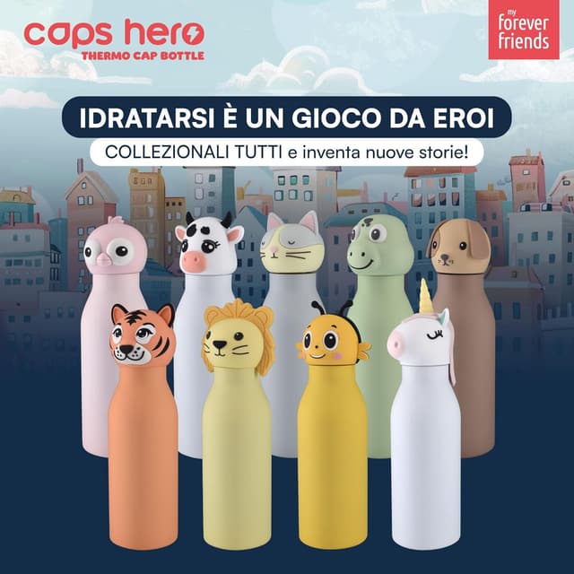 Thumbnail 6 de CapsHero Borraccia Termica per Bambini Flamingo Fia, Acciaio Inox Senza BPA, 520 ml