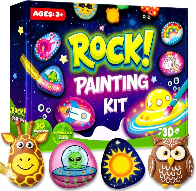 Detalle de LUVTOY Steine zum Bemalen Bastelset