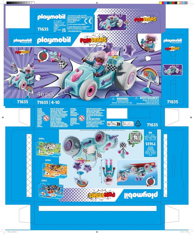 Detalle 2 de PLAYMOBIL Funstars 71635 Kart Racing Unicornio 🦄 Diversión Mágica