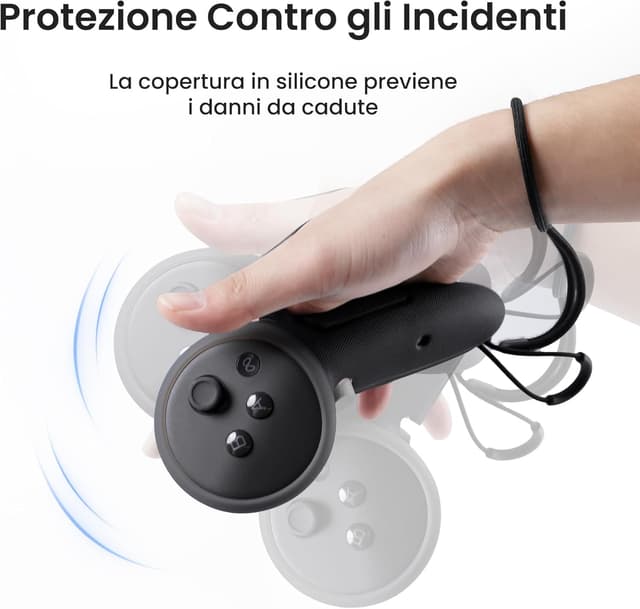 Detalle de KIWI design G4 Max impugnature per controller (compatibili Meta Quest 3/3S) per mani grandi