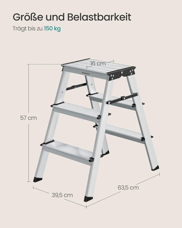 Thumbnail 3 de SONGMICS Trittleiter GLT23K aus Alu 3 Stufen