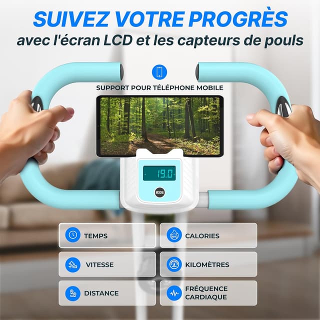 Thumbnail 6 de Ultrasport F-Bike Vélo d’Appartement Pliable 130 kg