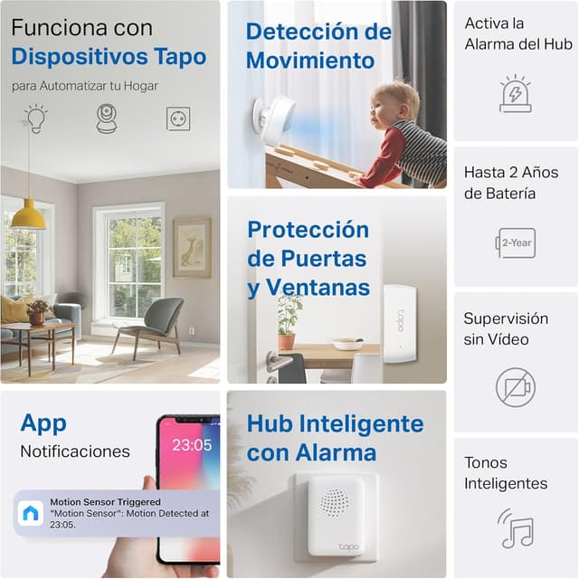 Detalle 2 de Tapo T30 Kit Sistema alarma hogar con 1 sensor