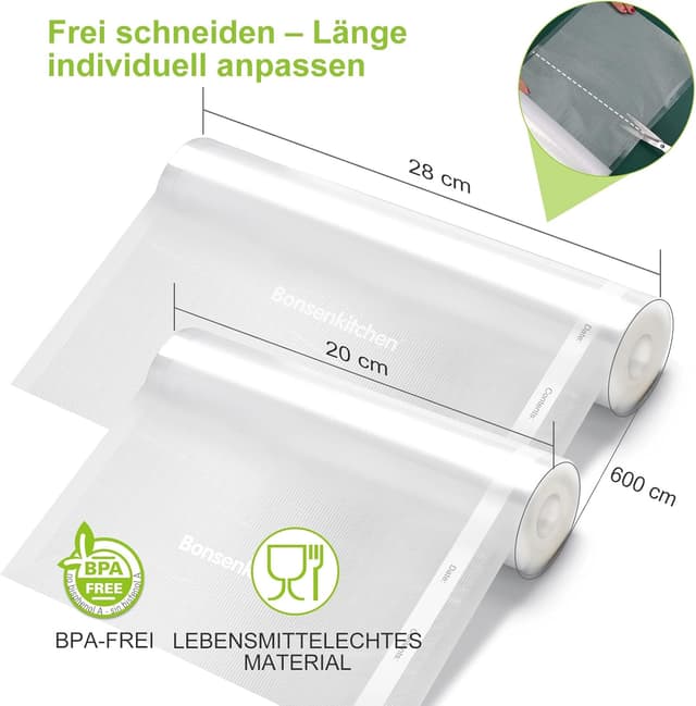 Thumbnail 5 de Bonsenkitchen VB3211 Vakuumrollen 6er Pack 4 mil