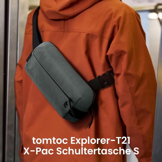 Thumbnail 6 de tomtoc X-Pac Sling Bag 3L – wasserdichte leichte Umhänge-/Brusttasche für Switch 2 oder iPad mini (Grau)