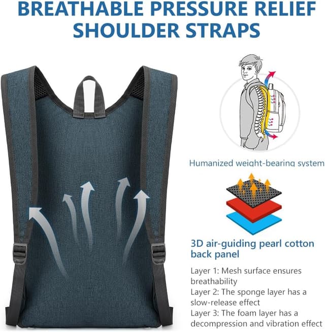 Detalle 2 de Flintronic Foldable Backpack 16L – Ultra-light waterproof packable rucksack for hiking, travel and biking