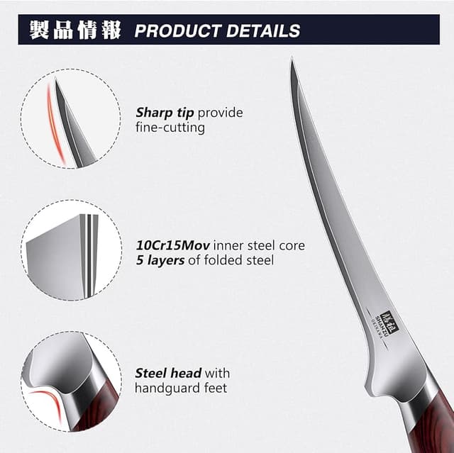 Thumbnail 2 de SHAN ZU Cuchillo Pescado 18cm 🐟 Cuchillo Deshuesador y Filete Profesional