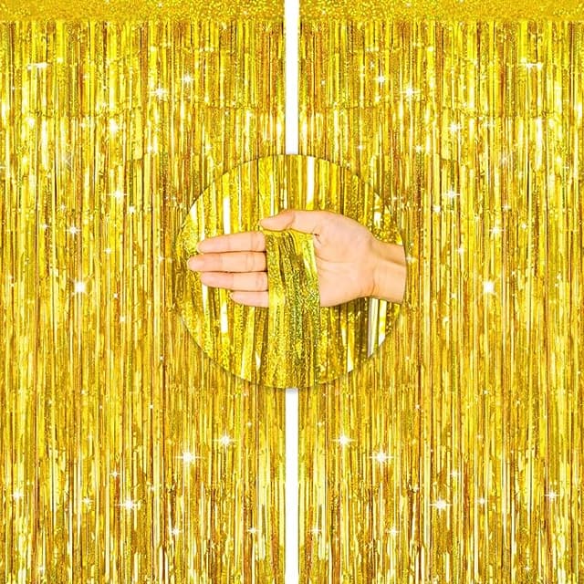 Imagen de G2PLUS Cortina Fiesta 2PCS Foil Fringe Oro 1x2.5m 🎉 en OfertitasTOP