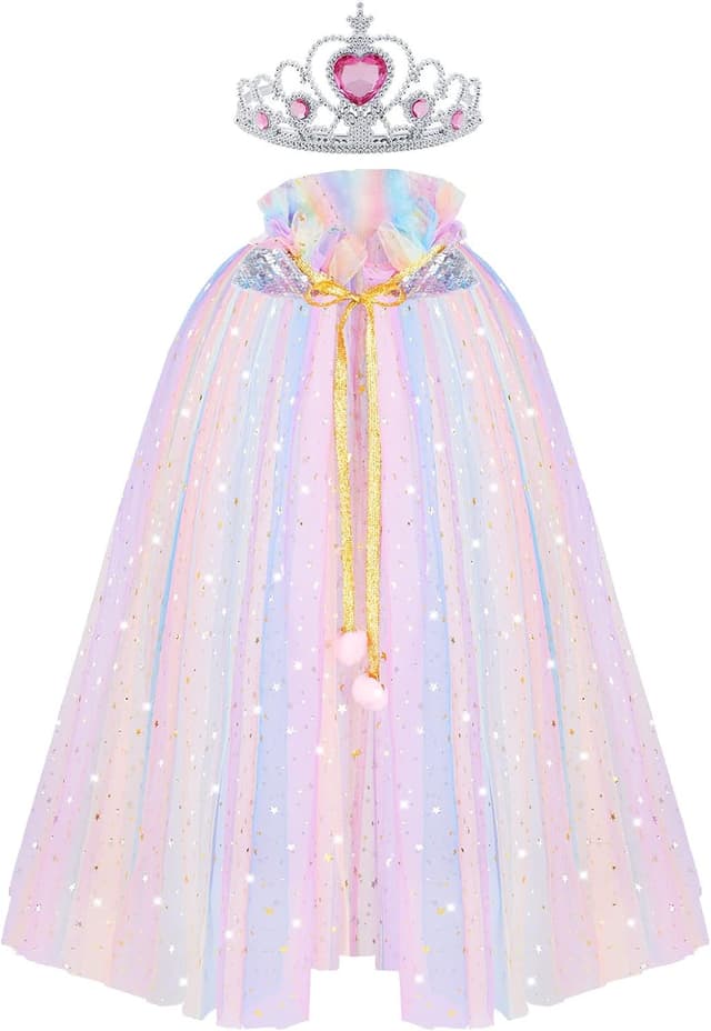 Imagen de ACWOO Elsa déguisement princesse fille, cape brillante en OfertitasTOP
