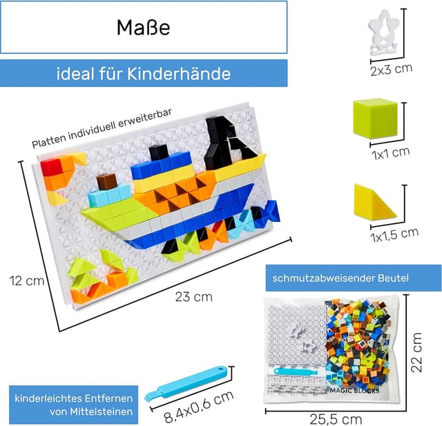 Thumbnail 2 de CUBIDI Original Mosaikspiel Lustige Fahrzeuge