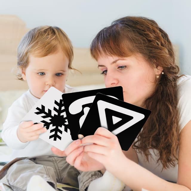 Thumbnail 6 de Aolso Sensory Toys Schwarz-Weiß-Kontrastkarten (20-teilig) für Babys 0–6 Monate