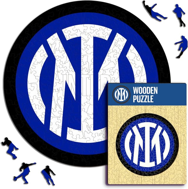 Detalle de Iconic Puzzles Inter Logo Prodotto ufficiale – Puzzle di legno sostenibile, taglia L