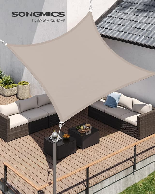 Detalle de SONGMICS tenda parasole 3 x 3 m impermeabile con protezione UV 93% e colonna d’acqua 665 mm