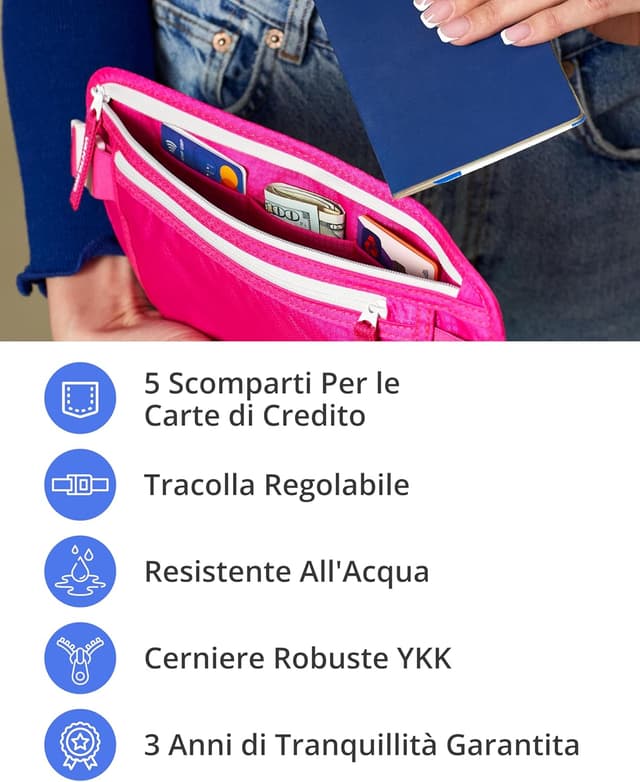 Thumbnail 4 de Cintura porta soldi da viaggio con protezione RFID