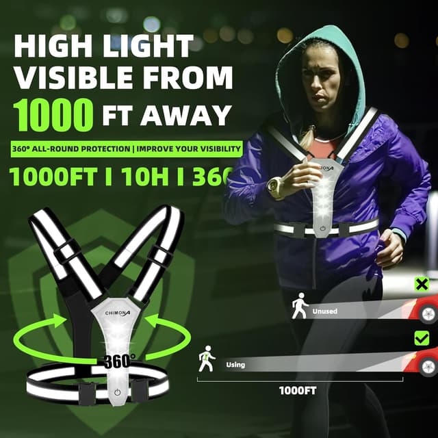 Thumbnail 1 de LED Reflective Vest 360° High Visibility USB‑C Rechargeable
