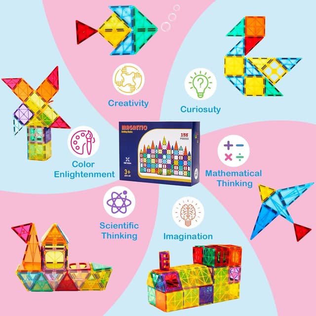 Thumbnail 4 de Ryoichi 138-piece Magnetic Tiles Set 🧩