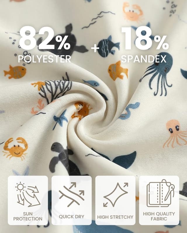 Detalle 2 de WYTbaby Baby-Badeanzug Einteiler mit UV-Schutz (Langarm) inkl. Sonnenhut